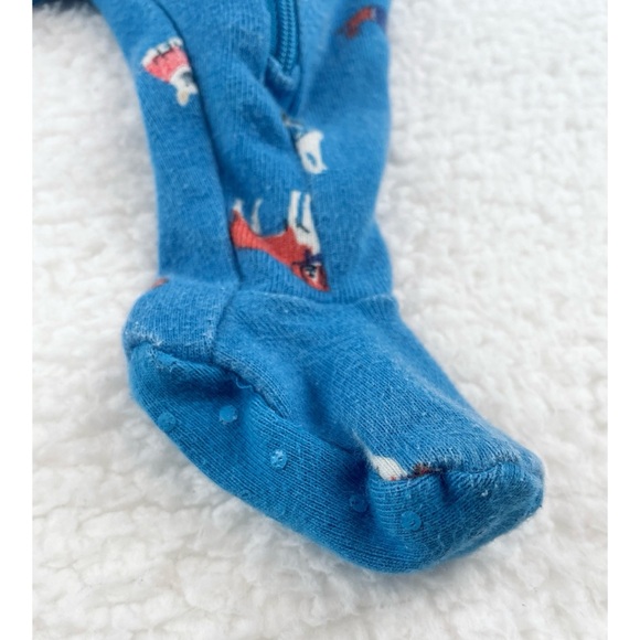 JANIE AND JACK • Blue/Multi Dog Print Sleeper Footie Pajamas - Picture 7 of 14